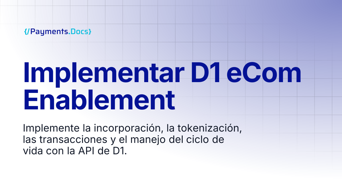 Implementar D1 eCom Enablement | Thales Payments - Docs