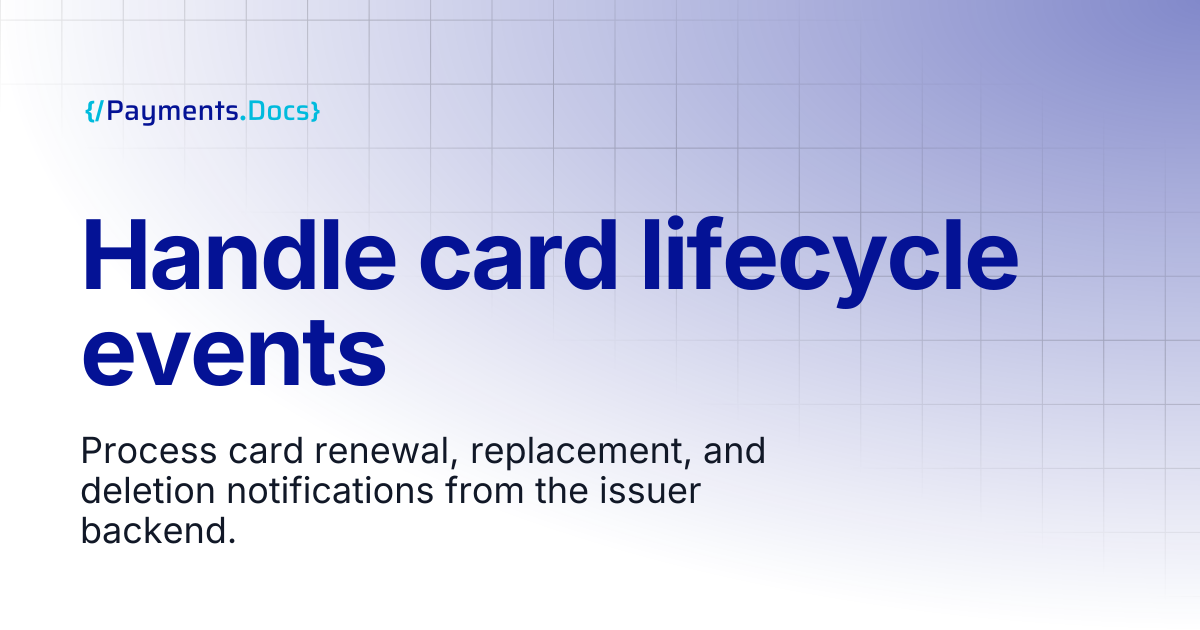 Handle card lifecycle events | Thales Payments - Docs