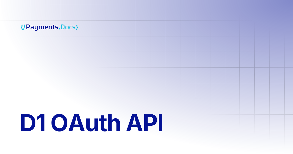 D1 OAuth API | Thales Payments - Docs