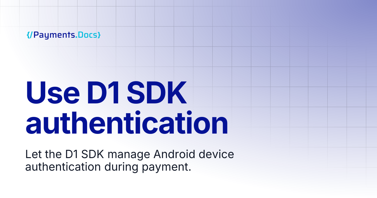 Use D1 SDK authentication | Thales Payments - Docs