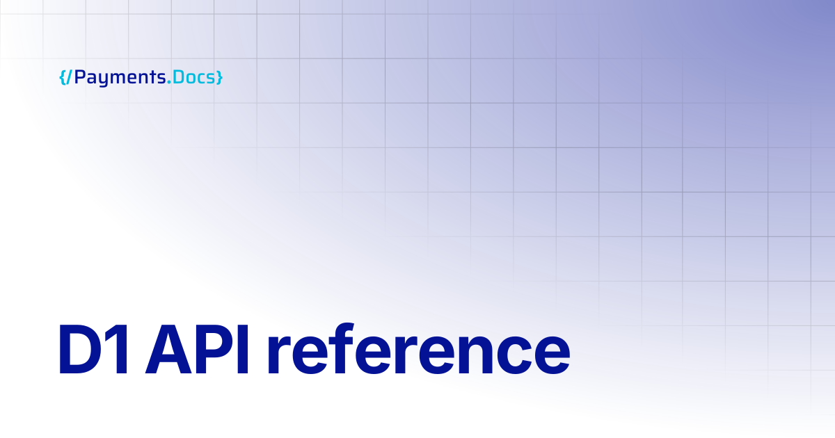 D1 API reference | Thales Payments - Docs