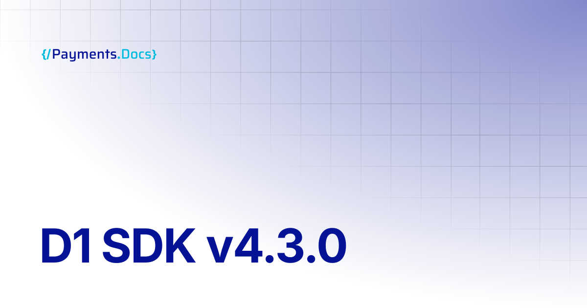 D1 SDK v4.3.0 | Thales Payments - Docs