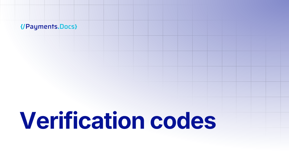 Verification codes | Thales Payments - Docs