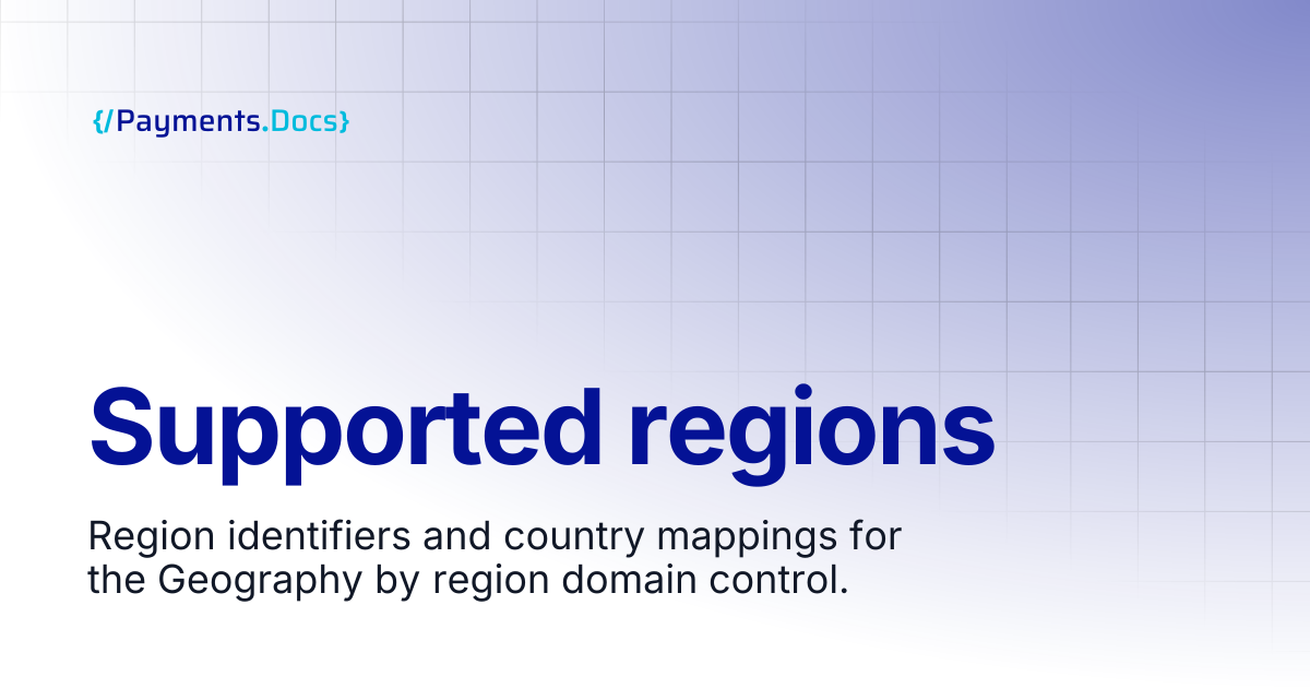 Supported regions | Thales Payments - Docs